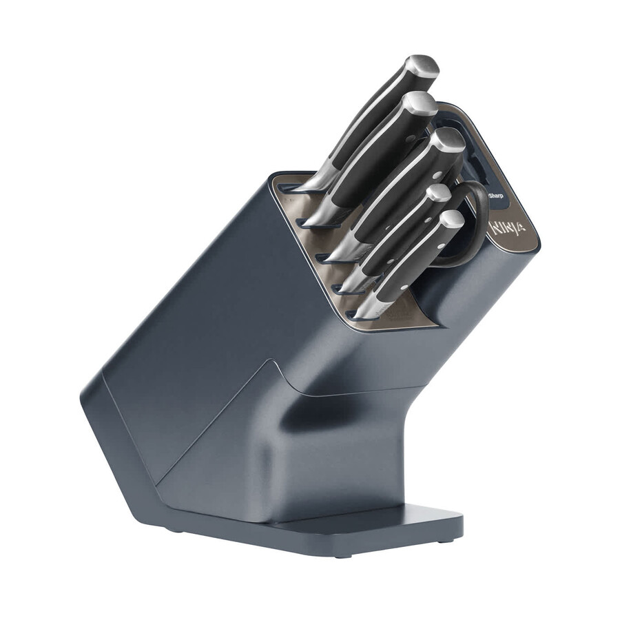 bloque de cuchillos ninja foodi staysharp con afilador integrado – juego de 6 piezas cyber space k32006ukcyd
