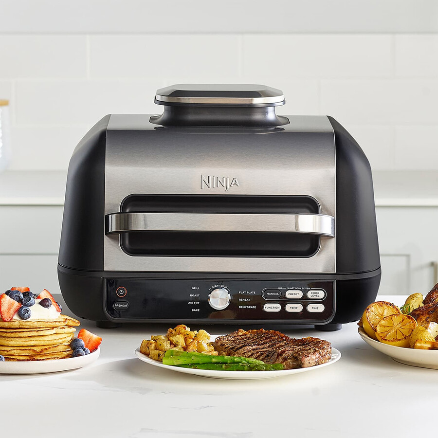 parrilla placa plana y freidora de aire ninja foodi max pro ag651uk