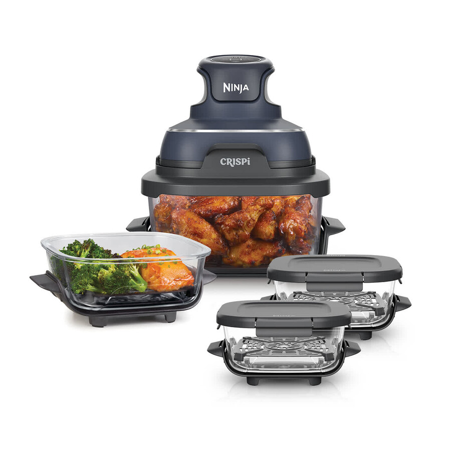 freidora de aire portátil de vidrio ninja crispi 4 en 1 para preparar comidas - cyber space