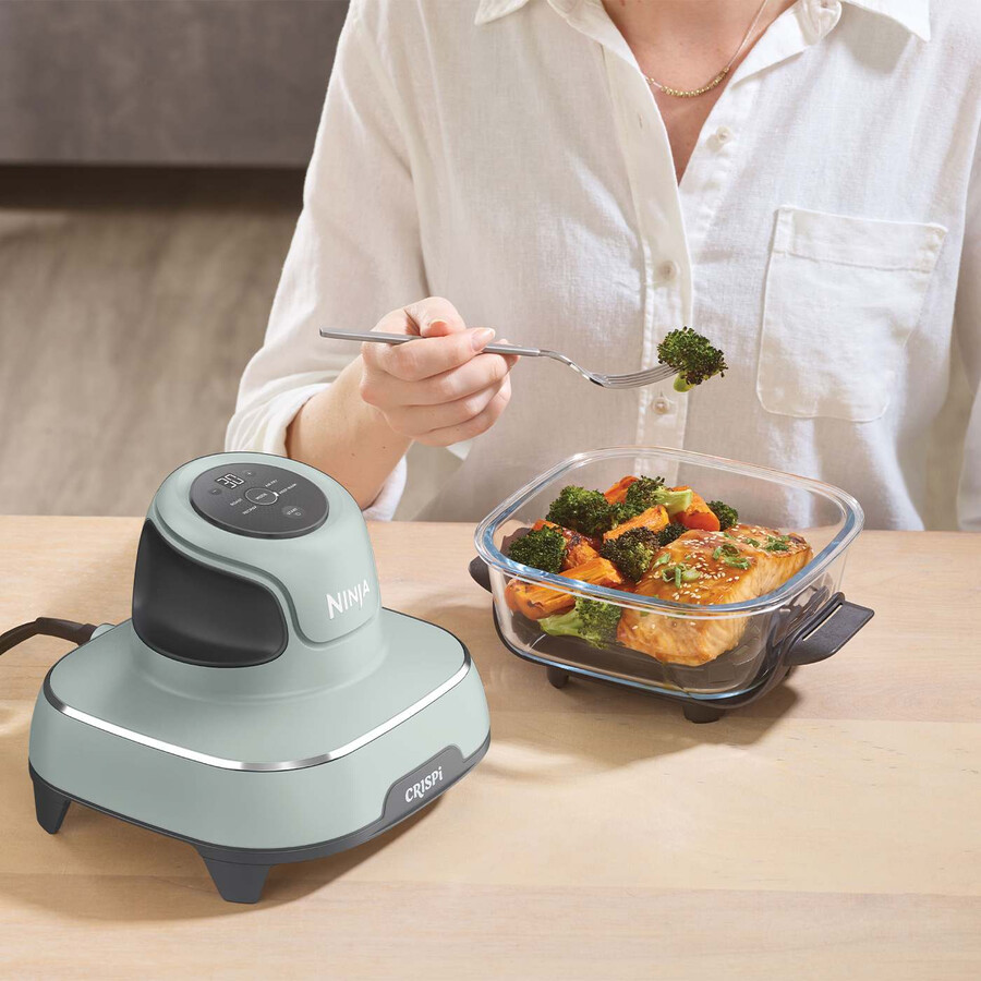 freidora de aire portátil de vidrio ninja crispi 4 en 1 para preparar comidas - salvia